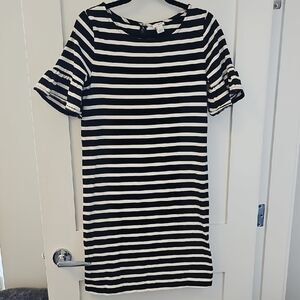 J. Crew stripped Black And White Shirt Dress 100% Cotton Size S